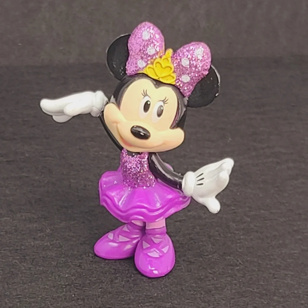 Disney Minnie Mouse GLITTER Purple Figure CAKE TOPPER Happy Meal Toy